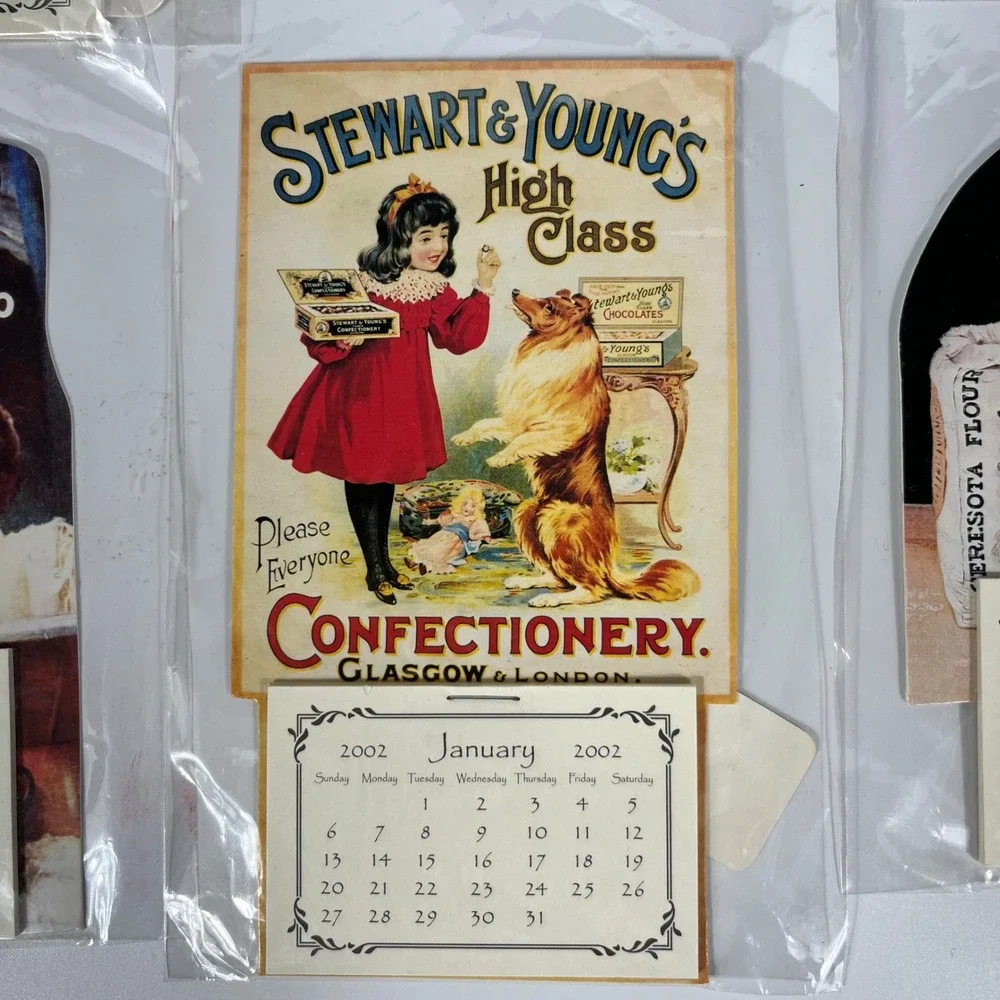 Vtg 2002‎ Gallery Graphics Mini Calendars Advertising Art Magnetic Lot of 7 NOS
